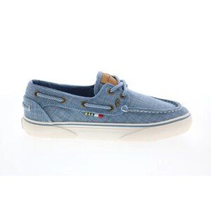 Guy Harvey Gulf Linen Womens 10 Canvas Boat Deck Shoe Metal Medallion Artwork